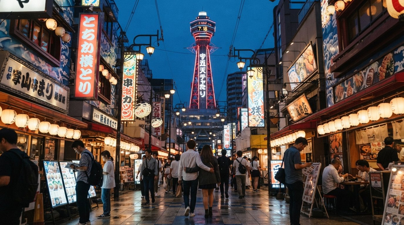 Shinsekai, Osaka: kushikatsu, neon and the old Showa grin